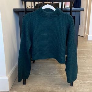 Express mock-neck cropped sweater